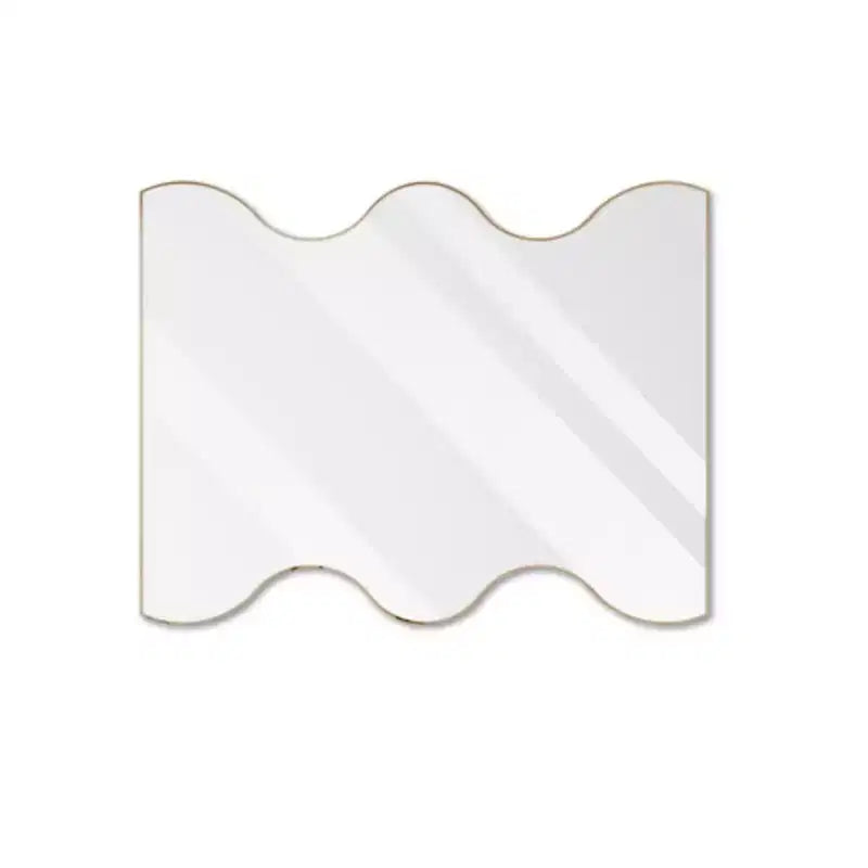 Miroir mural rectangulaire doré 30x35 avec cadre en métal ondulé pour salle de bain, salon, chambre à coucher
