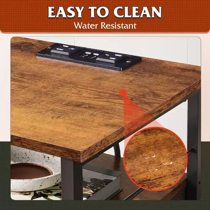 DEXYLLO Ensemble de 2 tables de chevet avec station de charge, table d'appoint avec 2 tiroirs en tissu pour le rangement, petite commode de chambre, table d'appoint pour salon