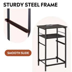 DEXYLLO Ensemble de 2 tables de chevet avec station de charge, table d'appoint avec 2 tiroirs en tissu pour le rangement, petite commode de chambre, table d'appoint pour salon
