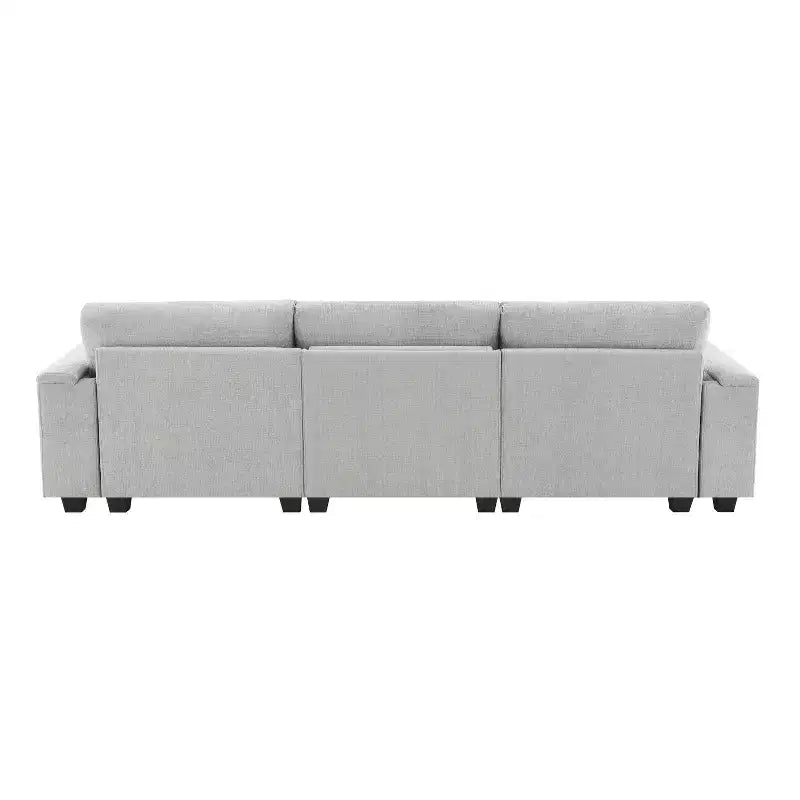 Canapé modulable multifonctionnel GDFStudio Yedda 96 en chenille avec table rabattable et porte-gobelets