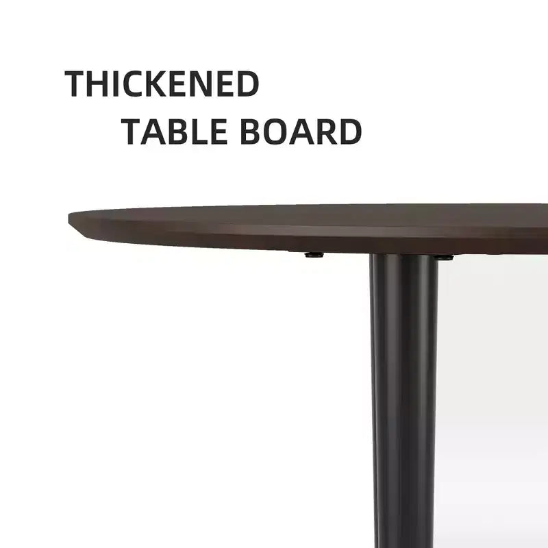 Table de salle à manger/de cuisine en bois ovale Dovelina avec pieds en métal