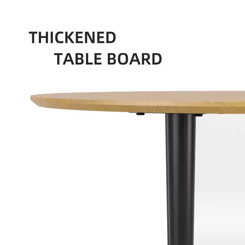 Table de salle à manger/de cuisine en bois ovale Dovelina avec pieds en métal