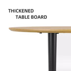 Table de salle à manger/de cuisine en bois ovale Dovelina avec pieds en métal