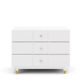 Max & Finn Aviary 3-Drawer Dresser with Gold Hardware, White