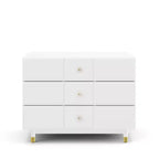 Max & Finn Aviary 3-Drawer Dresser with Gold Hardware, White