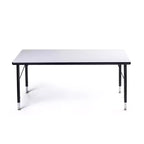 Ensemble Table et Chaises d'Activité Bintiva, Table noire à bord pulvérisé 60x120 cm avec pieds réglables et 4 Chaises de Classe 12 ZUUL noires