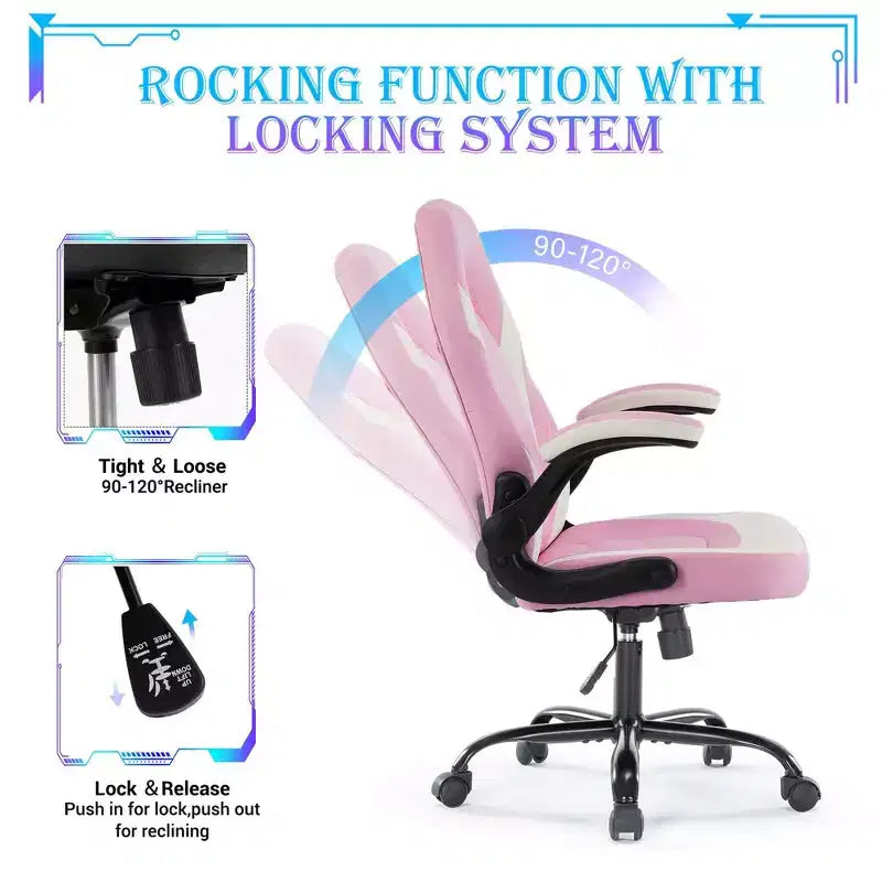 Chaise de jeu ultime JIONJOY : ergonomique, en cuir PU, chaise de bureau de direction avec accoudoirs relevables