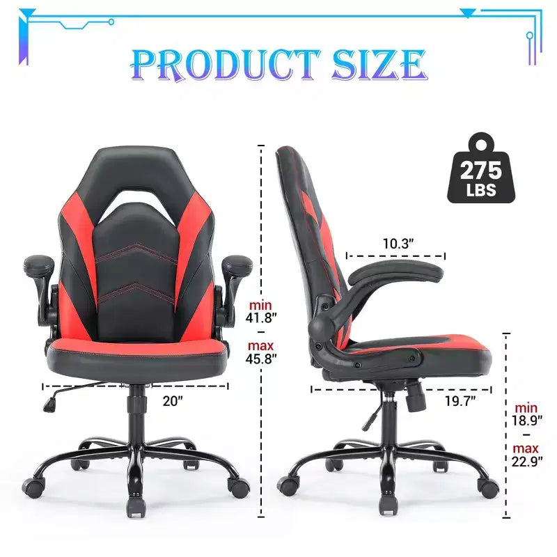 Chaise de jeu ultime JIONJOY : ergonomique, en cuir PU, chaise de bureau de direction avec accoudoirs relevables