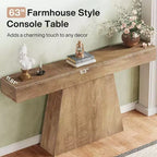 Lantine 63 Table Console, Table d'Entrée de Style Ferme avec Base Trapézoïdale pour Entrée, Couloir, Salon