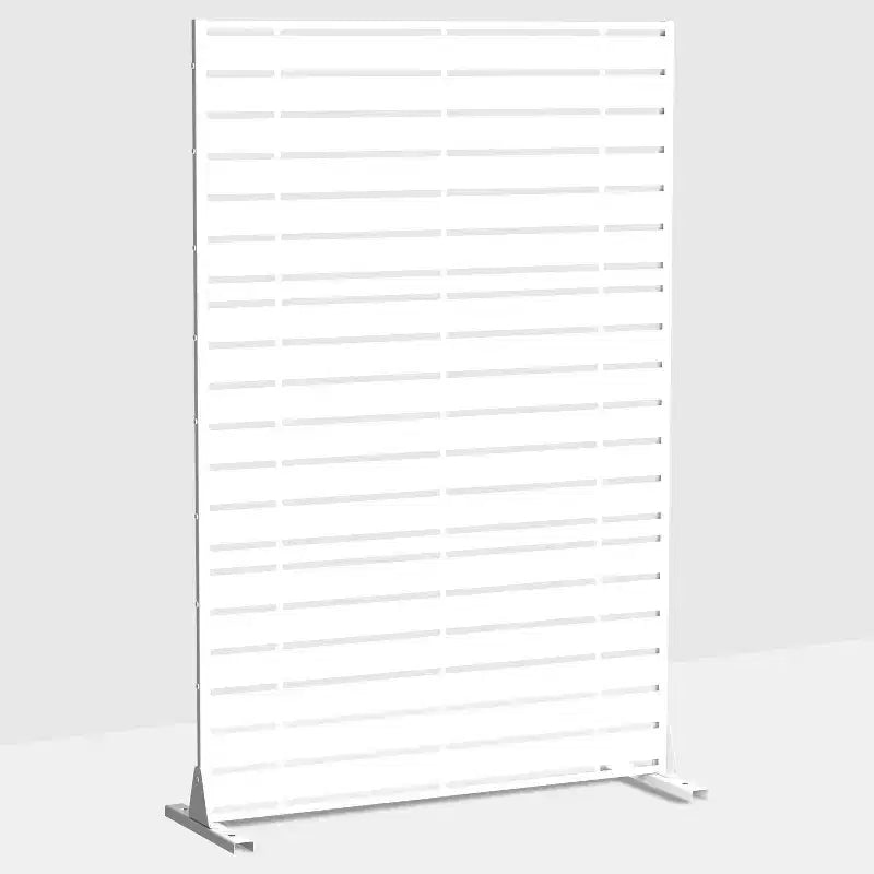 Écran Adams Fine à quatre volets persiennés en acier galvanisé blanc 183x120x40cm