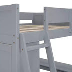 Lit mezzanine pleine grandeur Whisen 78L x 57,6W au design moderne avec bureau et étagère, stable et sûr