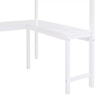Lit mezzanine pleine grandeur Whisen 78L x 57,6W au design moderne avec bureau et étagère, stable et sûr