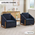Fauteuil d'appoint GDFStudio Bernie en tissu chenille avec cadre latéral en bois et clous décoratifs
