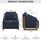 Fauteuil d'appoint GDFStudio Bernie en tissu chenille avec cadre latéral en bois et clous décoratifs