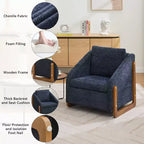 Fauteuil d'appoint GDFStudio Bernie en tissu chenille avec cadre latéral en bois et clous décoratifs