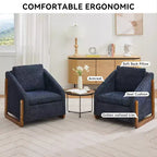 Fauteuil d'appoint GDFStudio Bernie en tissu chenille avec cadre latéral en bois et clous décoratifs