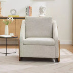 Fauteuil d'appoint GDFStudio Bernie en tissu chenille avec cadre latéral en bois et clous décoratifs