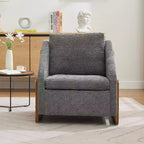 Fauteuil d'appoint GDFStudio Bernie en tissu chenille avec cadre latéral en bois et clous décoratifs