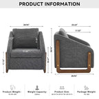 Fauteuil d'appoint GDFStudio Bernie en tissu chenille avec cadre latéral en bois et clous décoratifs