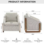 Fauteuil d'appoint GDFStudio Bernie en tissu chenille avec cadre latéral en bois et clous décoratifs
