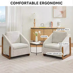 Fauteuil d'appoint GDFStudio Bernie en tissu chenille avec cadre latéral en bois et clous décoratifs