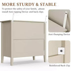 Commode 3 tiroirs cannelés Heynemo, ensemble de 1 avec glissière à roulement à billes, table de chevet moderne avec rangement spacieux pour chambre à coucher, couloir, blanc
