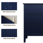 Commode 3 tiroirs cannelés Heynemo, ensemble de 1 avec glissière à roulement à billes, table de chevet moderne avec rangement spacieux pour chambre à coucher, couloir, blanc