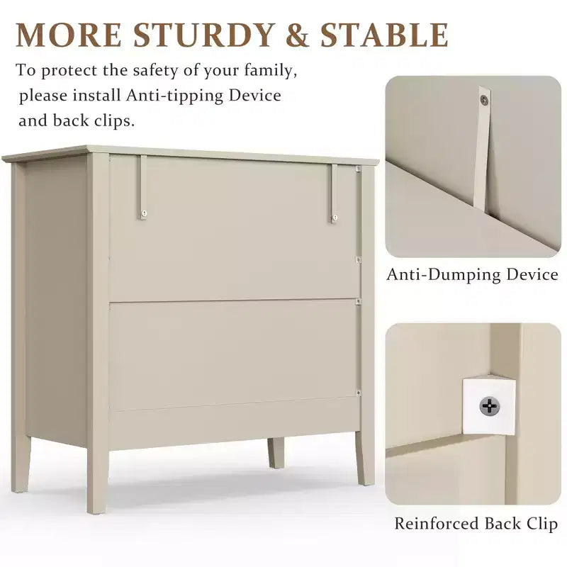 Commode 3 tiroirs cannelés Heynemo, ensemble de 1 avec glissière à roulement à billes, table de chevet moderne avec rangement spacieux pour chambre à coucher, couloir, blanc