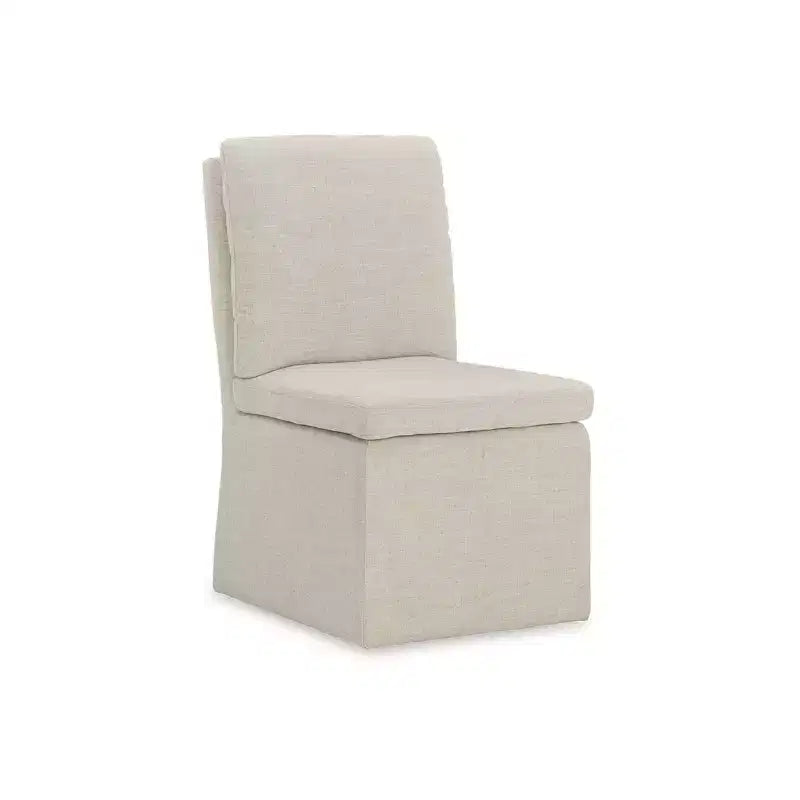 Chaise de salle à manger Krystanza de Signature Design by Ashley, lot de 2, rembourrée avec roulettes, couleur avoine