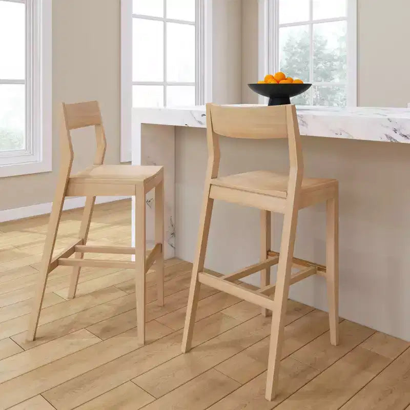 Chaise haute Plank+Beam, Chaise de salle à manger en bois massif de 44 po pour îlot de cuisine, Tabouret de bar
