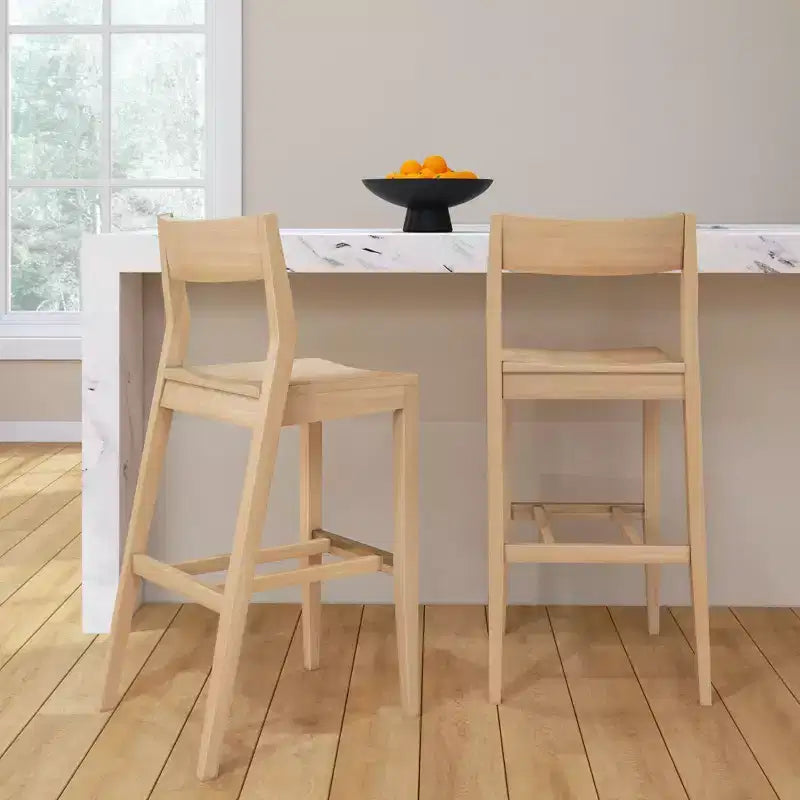 Chaise haute Plank+Beam, Chaise de salle à manger en bois massif de 44 po pour îlot de cuisine, Tabouret de bar
