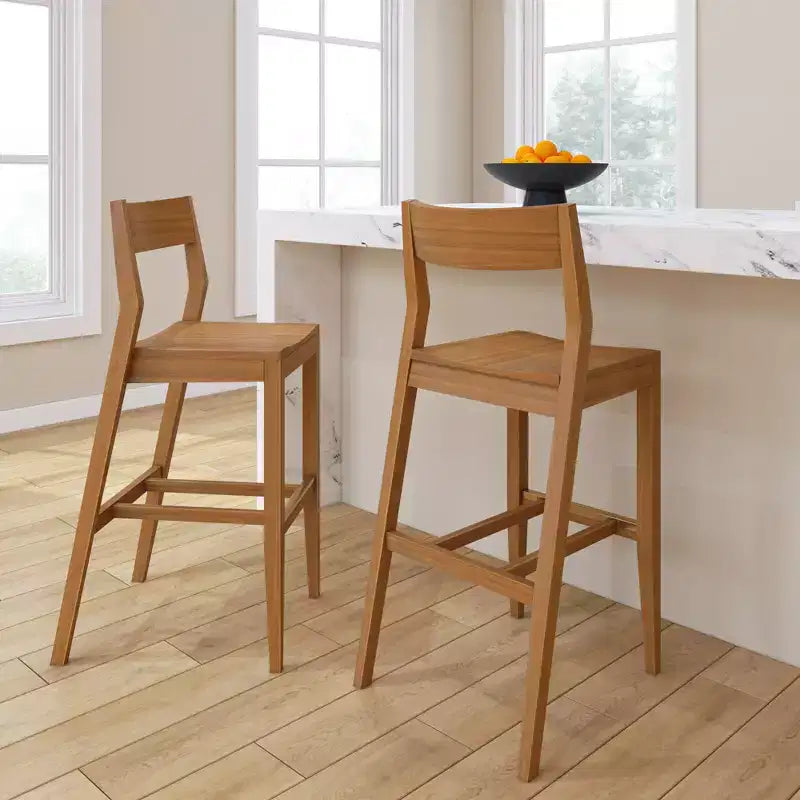 Chaise haute Plank+Beam, Chaise de salle à manger en bois massif de 44 po pour îlot de cuisine, Tabouret de bar
