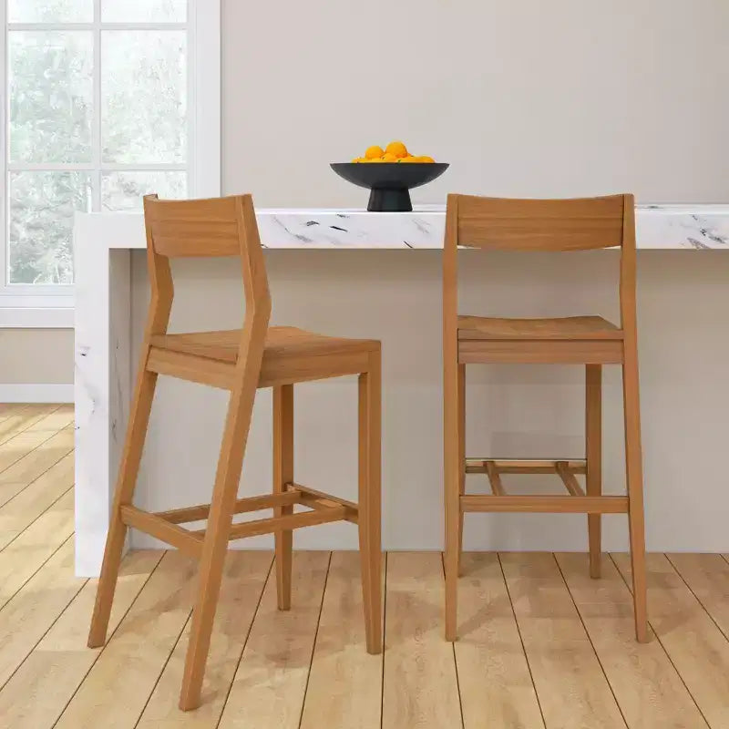 Chaise haute Plank+Beam, Chaise de salle à manger en bois massif de 44 po pour îlot de cuisine, Tabouret de bar