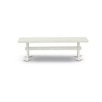 Banc de salle à manger moderne HomeStock, style X, avec assise en bois, 60x15x18 pouces, blanc pur