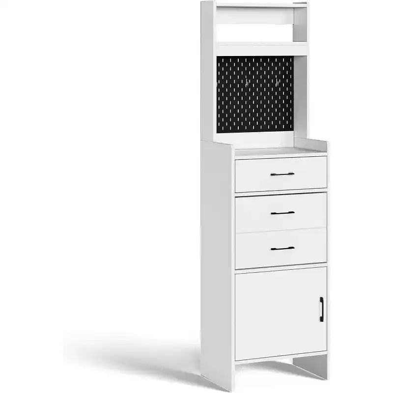 Meuble à chaussures 5-en-1 Heynemo avec tiroir basculant, rangement à chaussures d'entrée avec panneau perforé, étagère réglable, meuble d'entrée en bois