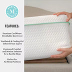Matelas en mousse à mémoire de forme Martha Stewart SleepComplete 12 pouces, fermeté moyenne, à triple action rafraîchissante, avec surmatelas matelassé en jacquard CoolWeave doux et respirant