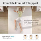 Matelas en mousse à mémoire de forme Martha Stewart SleepComplete 12 pouces, fermeté moyenne, à triple action rafraîchissante, avec surmatelas matelassé en jacquard CoolWeave doux et respirant
