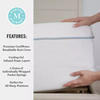Matelas hybride Martha Stewart SleepComplete 12 à ressorts ensachés et mousse, fermeté moyenne, rafraîchissant à double action avec surmatelas en tricot jacquard CoolWeave respirant