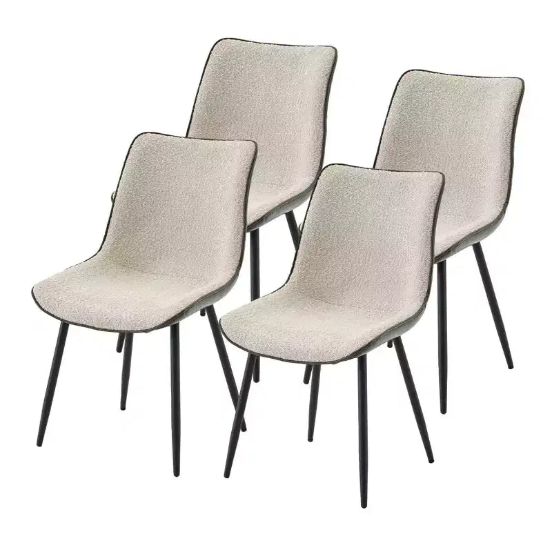 HYLEORY Chaise de salle à manger moderne 4 pièces, 4 chaises rembourrées en cuir, 4 places