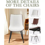 HYLEORY Chaise de salle à manger moderne 4 pièces, 4 chaises rembourrées en cuir, 4 places