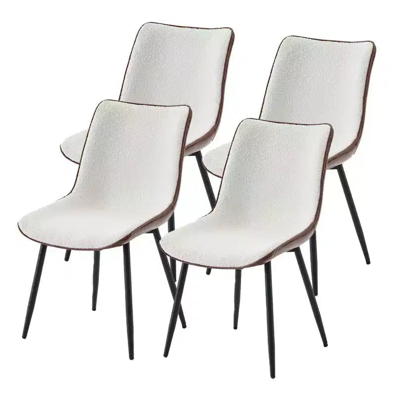HYLEORY Chaise de salle à manger moderne 4 pièces, 4 chaises rembourrées en cuir, 4 places