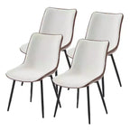 HYLEORY Chaise de salle à manger moderne 4 pièces, 4 chaises rembourrées en cuir, 4 places