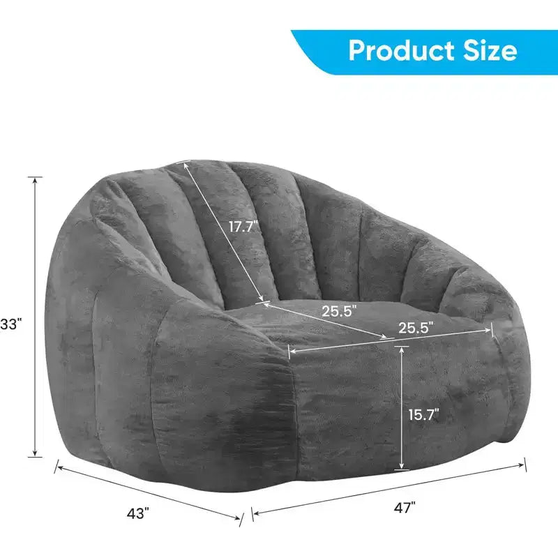 Mjkone Fauteuil Poire Géant en Fausse Fourrure