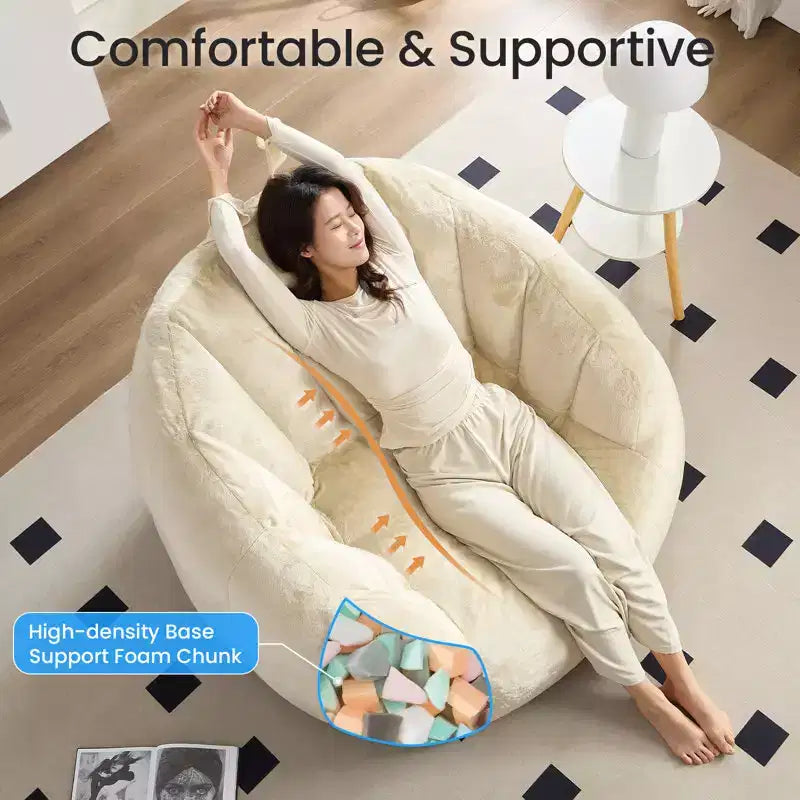 Mjkone Fauteuil Poire Géant en Fausse Fourrure