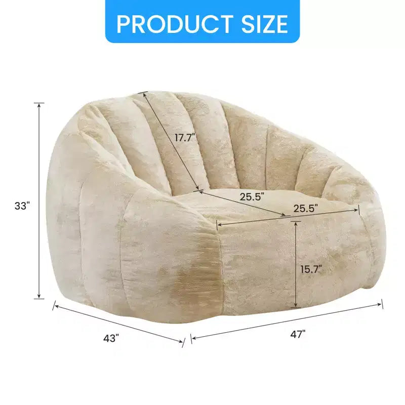 Mjkone Fauteuil Poire Géant en Fausse Fourrure