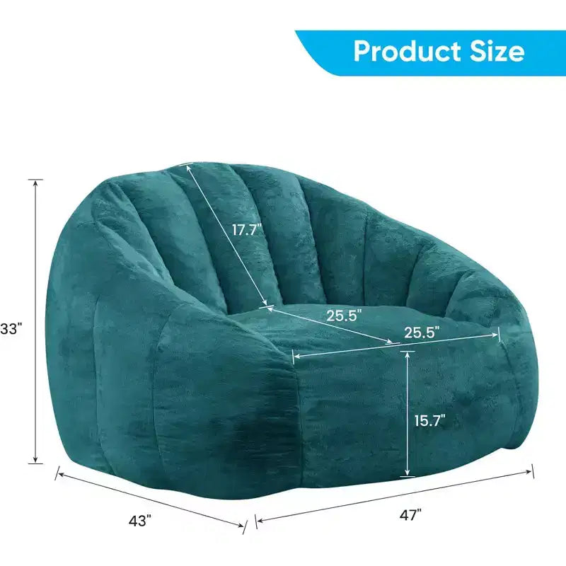 Mjkone Fauteuil Poire Géant en Fausse Fourrure