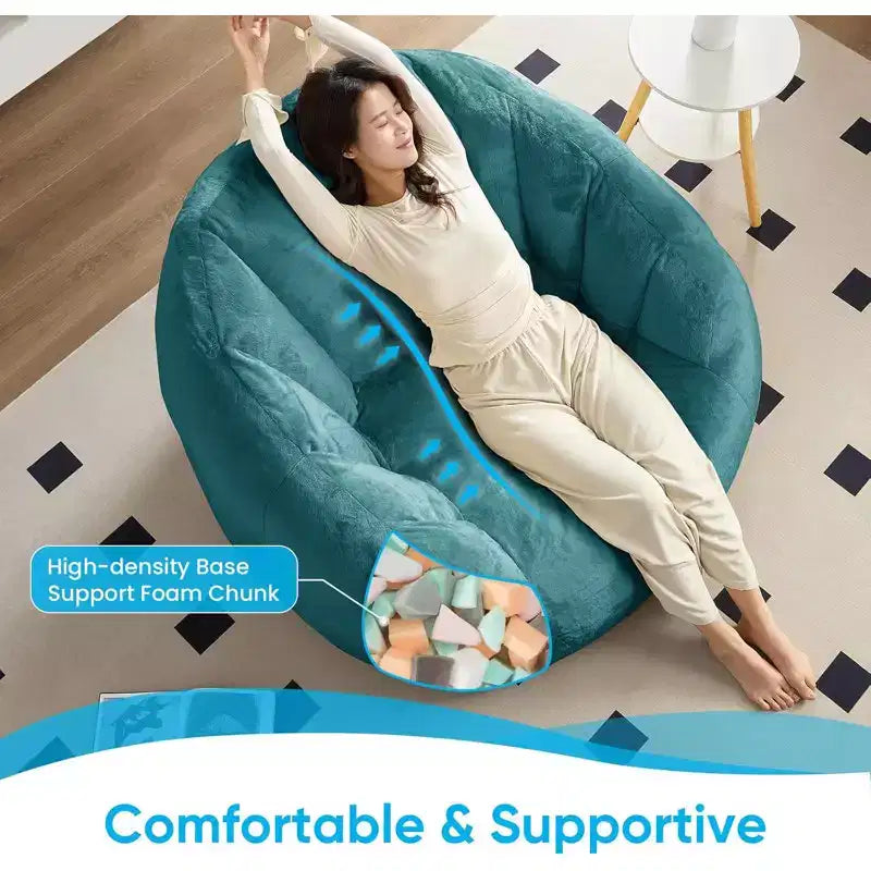 Mjkone Fauteuil Poire Géant en Fausse Fourrure