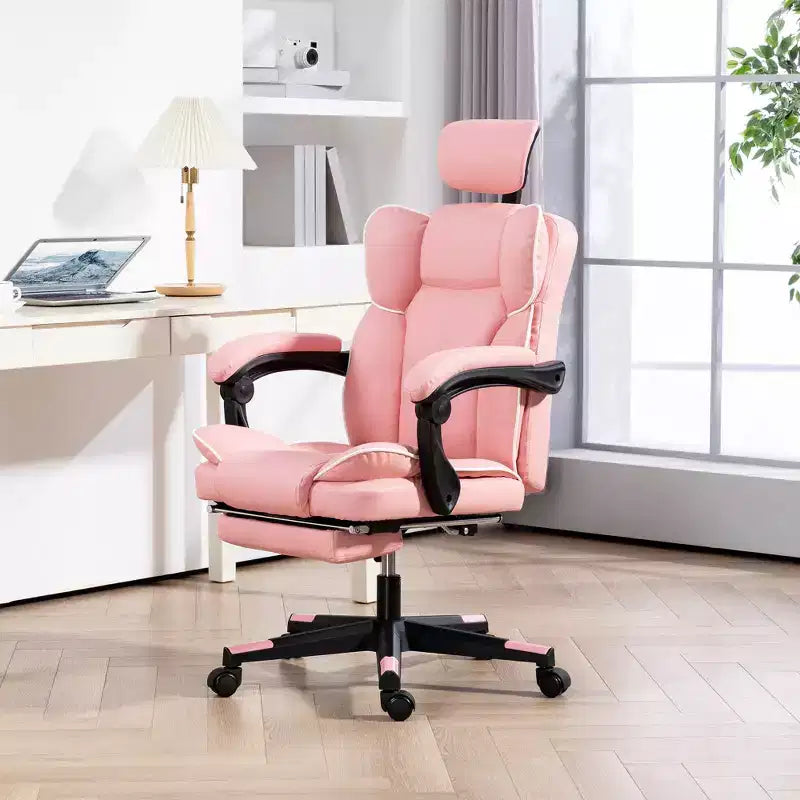 HOMCOM Fauteuil de Bureau de Direction avec Repose-tête, Repose-pieds, Dossier Haut, Fauteuil Inclinable en Cuir PU, Rembourré