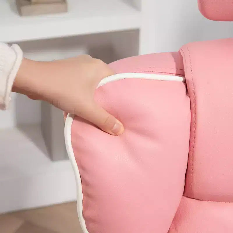 HOMCOM Fauteuil de Bureau de Direction avec Repose-tête, Repose-pieds, Dossier Haut, Fauteuil Inclinable en Cuir PU, Rembourré