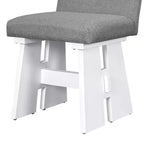 Ensemble de salle à manger 7 pièces avec 6 chaises rembourrées, style rétro et rustique, naturel/gris+blanc-ModernLuxe